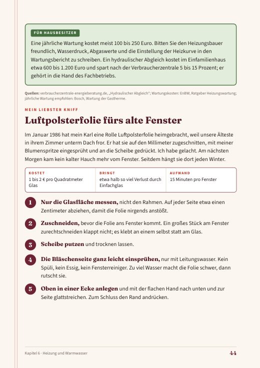 Seite 44: Luftpolsterfolie fürs alte Fenster in fünf Schritten